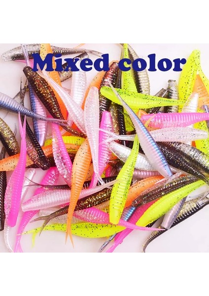 Karışık Renk Stili 70MM 1.8g Lot Kauçuk Solucan Yumuşak Yem Shad Wobblers G Balıkçılık Cazibesi Swimbait Olta Takımı Yapay Silikon Bas Sazan Yemleri (Yurt Dışından)