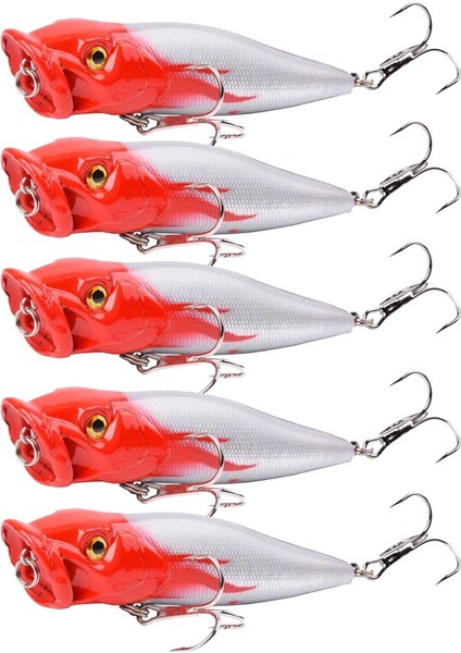 5 Adet 12.5g Kırmızı Kafa Stili G 7cm Popper Balıkçılık Lures Yapay Yem Wobblers Olta Takımı Cazibesi Seti Sazan Balıkçılık Aksesuarları Araçları Alabalık Bas Için (Yurt Dışından)