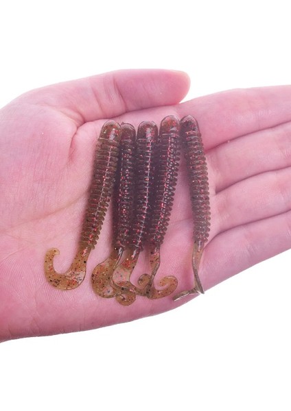 G Tarzı G Solucanlar Yumuşak Yem Jig Wobbler Balıkçılık Cazibesi Karides Aroması Yapay Silikon Spiral Kuyruk Swimbaits Cazibesi Mücadele (Yurt Dışından)