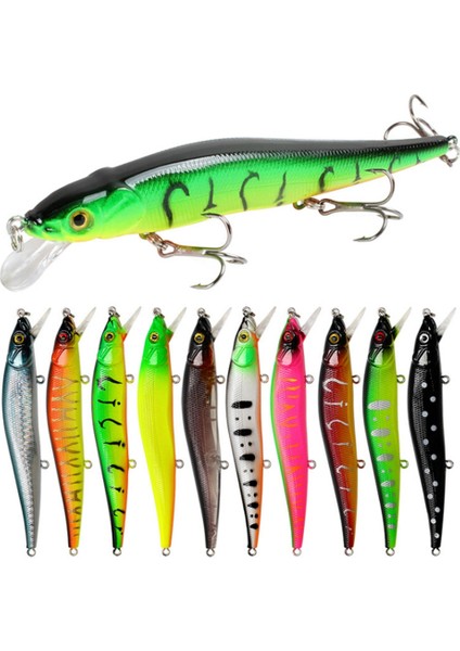 No.6 Tarzı 1 Adet Minnow Balıkçılık Cazibesi 11.5 cm 14G Yüzen Sert Yapay Yem 3D Gözler Bas Pike Crankbait Wobblers Sazan Olta Takımı (Yurt Dışından) modelleri
