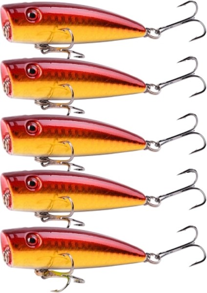 5 Adet 9.3g Turuncu Tarzı G 7cm Popper Balıkçılık Lures Yapay Yem Wobblers Olta Takımı Cazibesi Seti Sazan Balıkçılık Aksesuarları Araçları Alabalık Bas Için (Yurt Dışından)