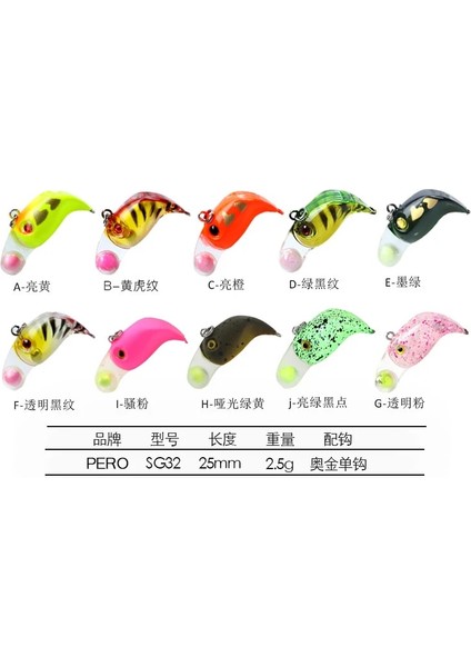 Ben Stil 2.5g 25MM Pero 2.5gmm Mikro Vıb Mini Buz Balıkçılık Cazibesi G Döküm Yemi Crankbait Wobblers Levrek Bas Alabalık Alanı Balık Tutma Yemleri (Yurt Dışından) indirimleri