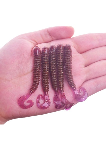 B Tarzı G Solucanlar Yumuşak Yem Jig Wobbler Balıkçılık Cazibesi Karides Aroması Yapay Silikon Spiral Kuyruk Swimbaits Cazibesi Mücadele (Yurt Dışından)