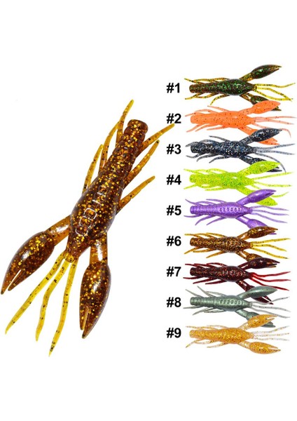 No.7 Tarzı 4pcslot Curl Solucan Yumuşak Yem G Jig Wobbler Yapay Karides Kokusu Tuz Kauçuk Bas Balıkçılık Cazibesi Swimbait 9 Renkler (Yurt Dışından)