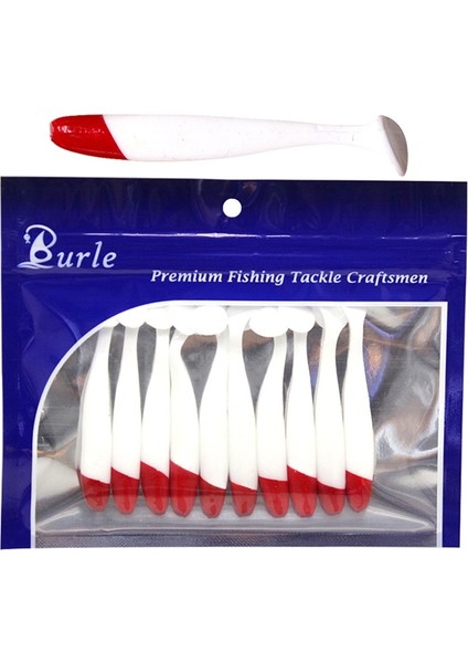 Kırmızı Beyaz Stil 5.5cm Oft Cazibesi 5.cm Silikon Swimbaits Isca Yapay Solucan Yumuşak Yem Balık Wobblers Bas Sazan Uçan Balıkçılık Cazibesi T Kuyruk (Yurt Dışından)