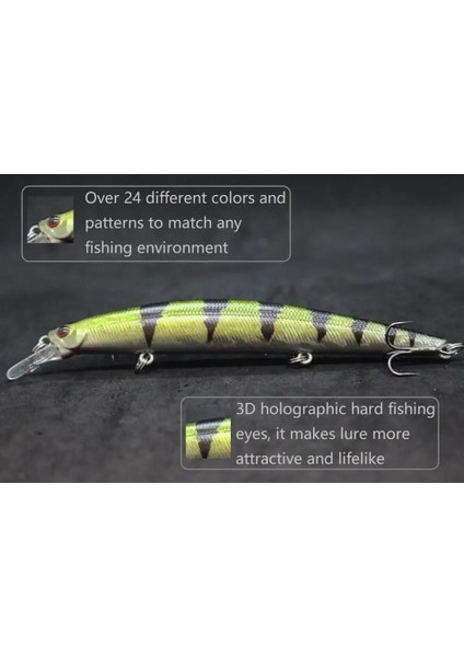 M672X80 Stili Wlure 12.7cg Uzun ve Ince Koşu Boncukları Altta 3 Kanca Sıkı Eylem Jerkbait Yavaş Yüzen Minnow Balıkçılık Cazibesi M672 (Yurt Dışından) modelleri