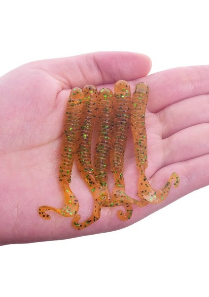 E Stili 60MM 1.8g 10 Adet Lot Spiral Kuyruk Solucan Yumuşak Yemler 6cm 1.8g Wobblers Karides Kokusu Tuzlu Silikon Yapay Yem Pesca Bas Sazan Takımı (Yurt Dışından)