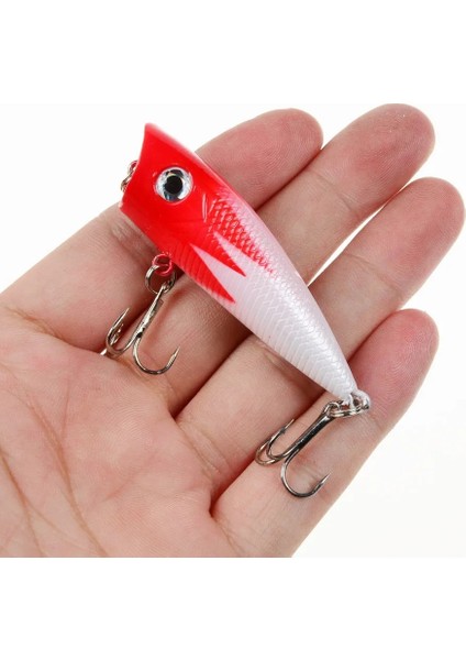 No.1 Tarzı 1 Adet Popper Balıkçılık Cazibesi 6cm.5g Sert Yem Yapay Topwater Bas Alabalık Pike Wobbler Olta Takımı 2 Tiz Kanca ile (Yurt Dışından)