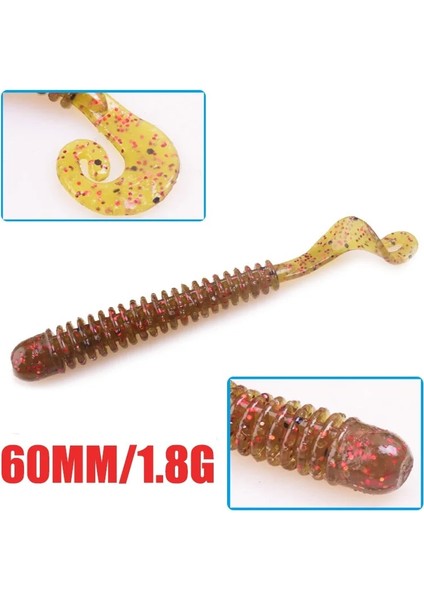 Bir Stil 60MM 1.8g 10 Adet Lot Spiral Kuyruk Solucan Yumuşak Yemler 6cm 1.8g Wobblers Karides Kokusu Tuzlu Silikon Yapay Yem Pesca Bas Sazan Takımı (Yurt Dışından) fırsatları