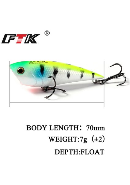 No.4 Tarzı 7g-7cm 7g Yüzen Popper Sert Balıkçılık Lures Japonya 7cm Topwater Trolling Balıkçılık Bait Crankbait Bas Için Yapay Wobblers (Yurt Dışından)