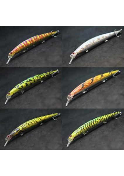 M672X84 Stili Wlure 12.7cg Uzun ve Ince Koşu Boncukları Altta 3 Kanca Sıkı Eylem Jerkbait Yavaş Yüzen Minnow Balıkçılık Cazibesi M672 (Yurt Dışından)