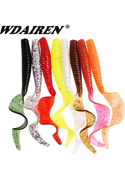 G Tarzı 5 Adet Solucan Kuyruk Yumuşak Yem Jig Wobblers 8 cm 4.3g Balık Kokusu Tuz Yapay Silikon Yemler Bas Sazan Leurre Balıkçılık Lures (Yurt Dışından)