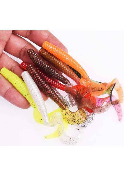 G Tarzı 5 Adet Solucan Kuyruk Yumuşak Yem Jig Wobblers 8 cm 4.3g Balık Kokusu Tuz Yapay Silikon Yemler Bas Sazan Leurre Balıkçılık Lures (Yurt Dışından)