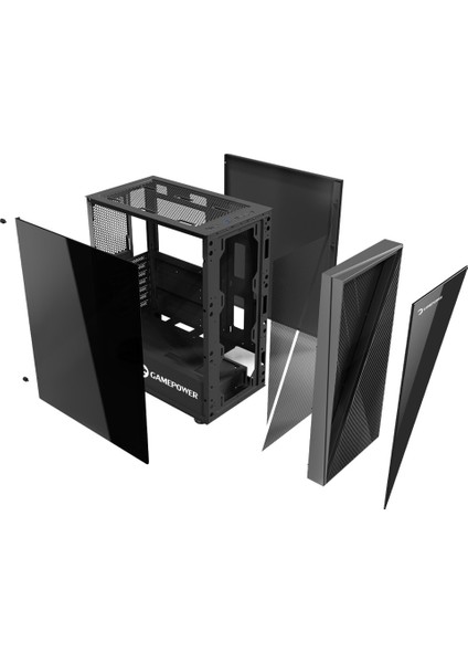 Ravadin Atx 3* Argb Infinity Fan Temperli Cam 700W 80+ Bronze Dahili Psu Cam Gaming Rgb Kontrolcüsü Siyah Kasa