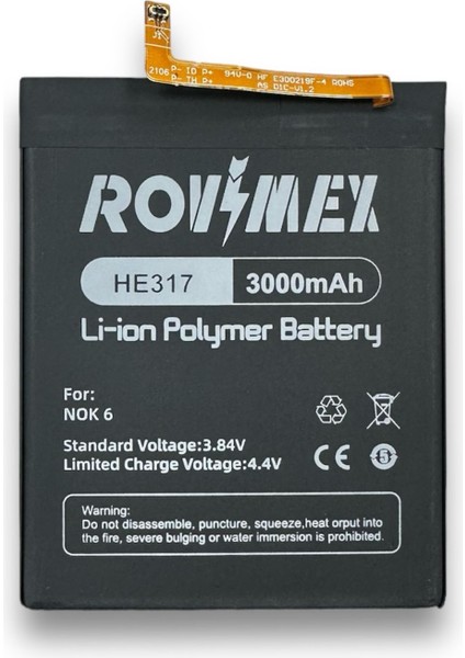 Nokia 6 Batarya Pil - 3000 Mah