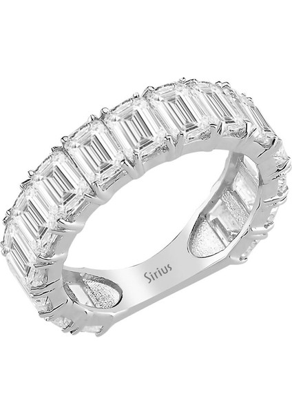 Emerald Kesim Beyaz Topaz Tamtur Yüzük 0404R0410