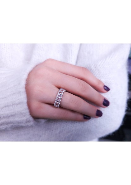 Emerald Kesim Beyaz Topaz Tamtur Yüzük 0404R0410 fırsatları