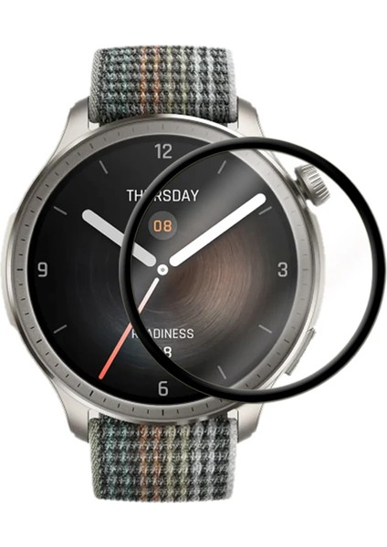 Amazfit Balance Tam Kaplayan Kavisli Ekran Koruyucu 3D Pet Film - Siyah AL3385