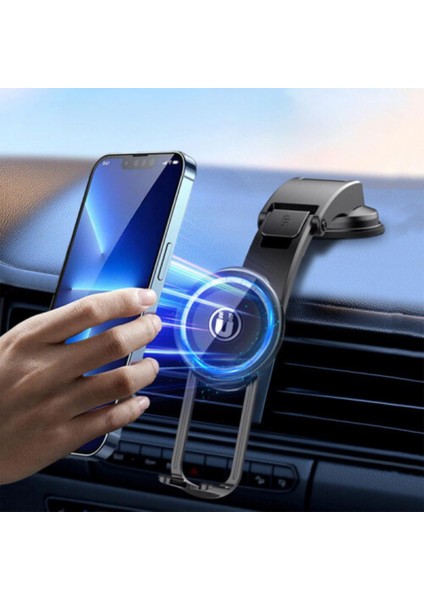 Araç Içi Torpido Üstü Vantuzlu Magsafeli Telefon Tutucu, Ultra Stabil Titremez Sallanmaz