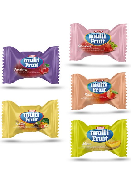 Multi Fruit Karışık Meyveli Sert Şeker 1 Kg Kutulu