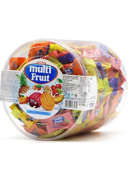 Multi Fruit Karışık Meyveli Sert Şeker 1 Kg Kutulu