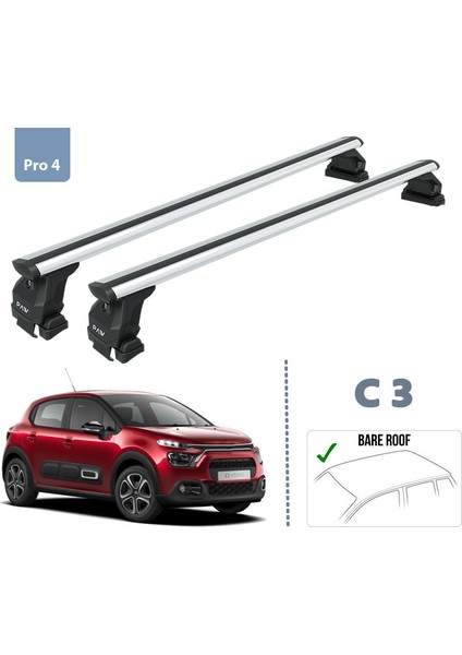 Citroen C3 Ara Atkısı Gri Set 2016- Sonrasi