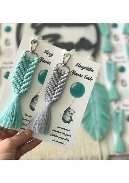 El Örmesi 100'lü Makrome 100 Adet Anahtarlık