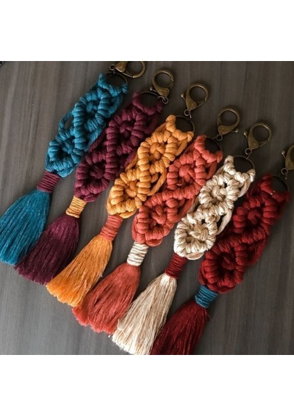 El Örmesi 10’lu Makrome 10 Adet Anahtarlık