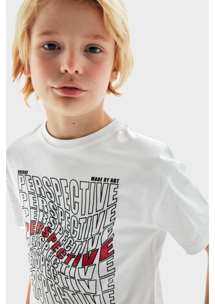 Erkek Çocuk Beyaz T-Shirt 23PFWNB3503