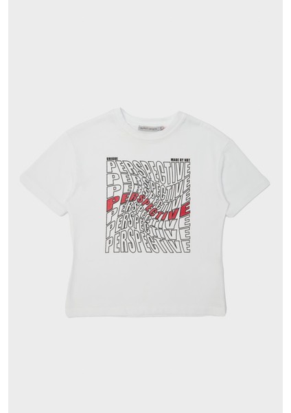 Erkek Çocuk Beyaz T-Shirt 23PFWNB3503