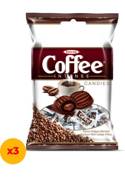 Coffee Intense Kahve Aromalı Sert Şeker 350 G x 3