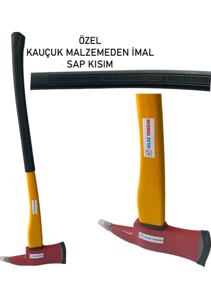 Itfaiyeci Baltası-Ahşap Saplı Kauçuk Kaplamalı-Fireman Axe