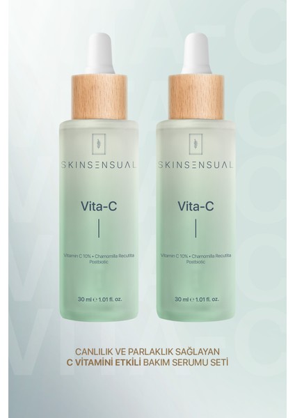 Skin Sensual Avantajlı Vita-C (Vitamin C 10%, Postbiotic) Tanışma Paketi | 30+30ML