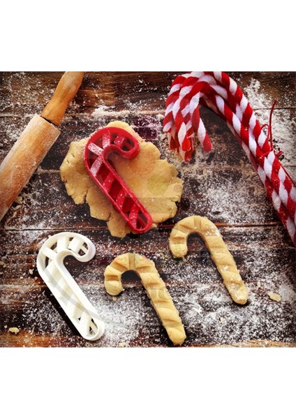 Bi'şeyler Sepeti Yılbaşı Temalı Baston Şeker Kurabiye Kesici Kalıp. Christmas Candy Cookie Cutter