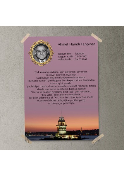 Ahmet Hamdi Tanpınar Posteri - PO156 fırsatları