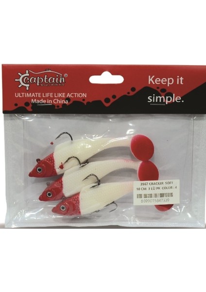 3567 Cracker Soft 10CM 18GR Levrek Turna Silikonu 3'lü Set Suni Yem Balık fiyatları