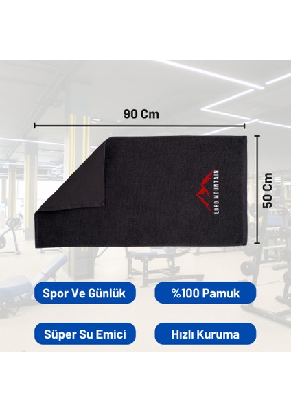 Spor Havlusu,fitness Havlusu,antreman Havlusu,el HAVLUSU,%100 Pamuk HAVLU,90X50 cm Erkek,kadın,siyah