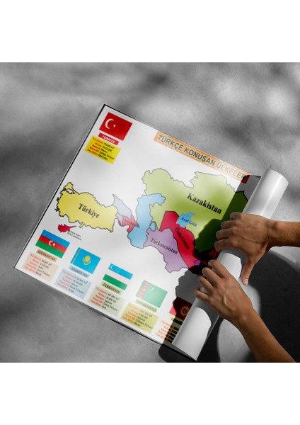 Tükçe Konuşan Ülkeler Posteri - PO756 fiyatları