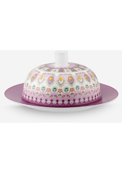 Lily & Lotus Mor Porselen Tereyağlık 17X8 cm
