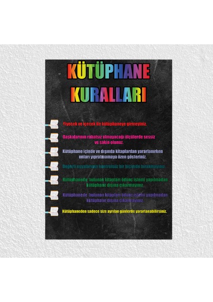 Kütüphane Kuralları Posteri - PO333