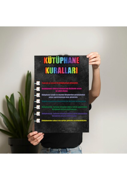 Kütüphane Kuralları Posteri - PO333 fiyatları