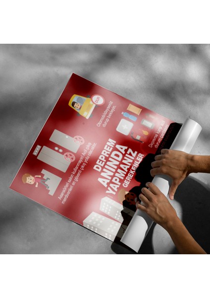 Deprem Anında Yapmanız Gerekenler Posteri- PO575 modelleri