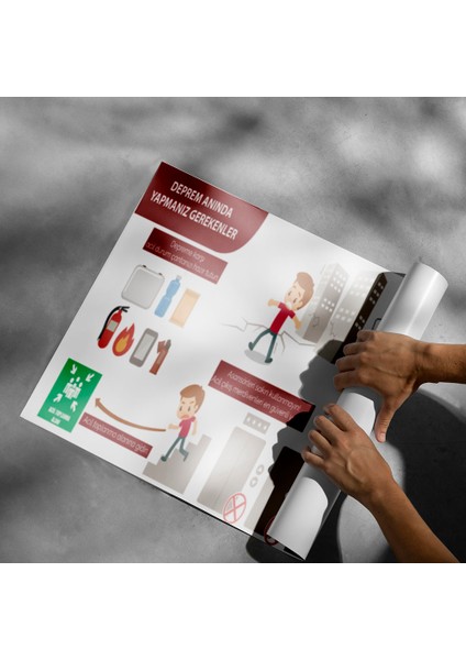 Deprem Anında Yapmanız Gerekenler Posteri- PO574 fiyatları