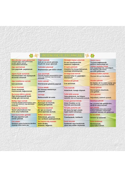 Deyimler ve Anlamları Posteri - PO736