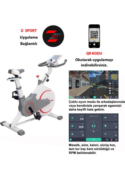 Teker Koruyucu Kapaklı Spinning Bike Kondisyon Bisikleti Ve Egzersiz Aleti - Kondisyon Aleti