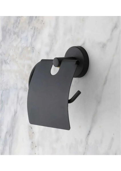 Kapaklı Tuvalet Kağıtlığı Siyah