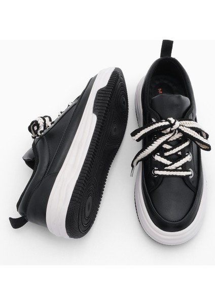 Kadın Sneaker Kalın Taban Spor Ayakkabı Rova Siyah
