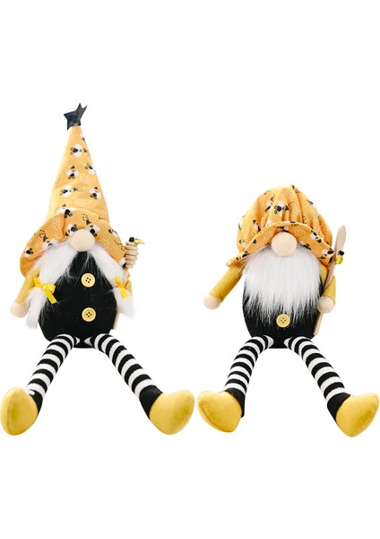 2 Adet Uzun Bacaklar Arı Gnome Yüzü Olmayan Bebek Süs Odası Masaüstü Dekor (Yurt Dışından)