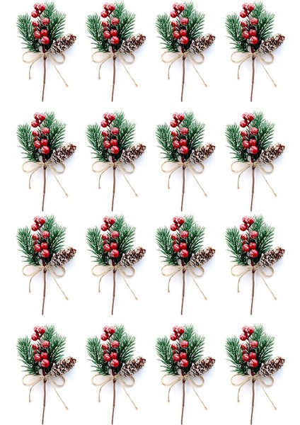 Noel Meyveleri Dekor 8 Pcs Yapay Çam Kozalakları Şube Zanaat (Yurt Dışından)