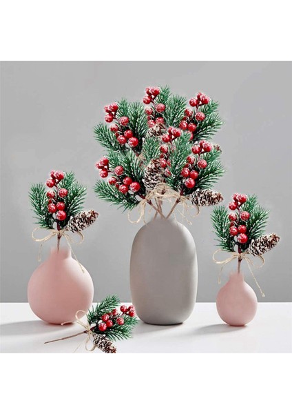 Noel Meyveleri Dekor 8 Pcs Yapay Çam Kozalakları Şube Zanaat (Yurt Dışından)